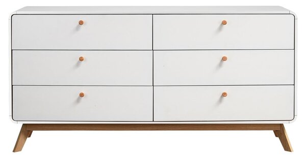 Cassettiera bassa bianca 150x74 cm Caitlin - Støraa