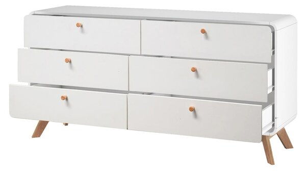 Cassettiera bassa bianca 150x74 cm Caitlin - Støraa