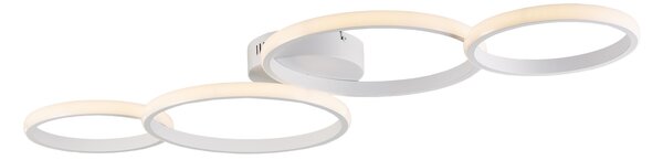 Plafoniera Moderna Hobart Plastica Bianco Led 40W Dimmerabile 3000-4000-6000K
