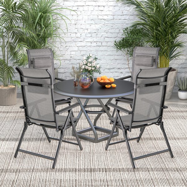Costway Set sedie reclinabili da patio pieghevoli, Sedie a sdraio con multifunzione per spazi estivi come piscina e campeggio