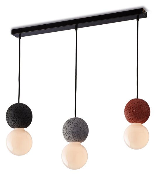 Lampadario Contemporaneo Brisbane Cemento Multicolore 3 Luci E27