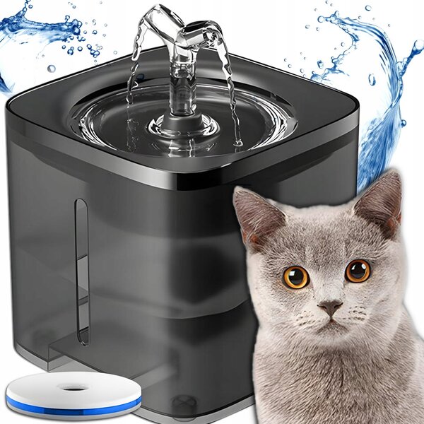 Fontana del sensore automatico e gatti e cani 2000ml USB nero