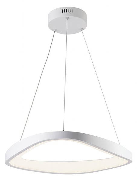 Sospensione Moderna Perth Triangolare Plastica Bianca Led Integrato 32W 4000K