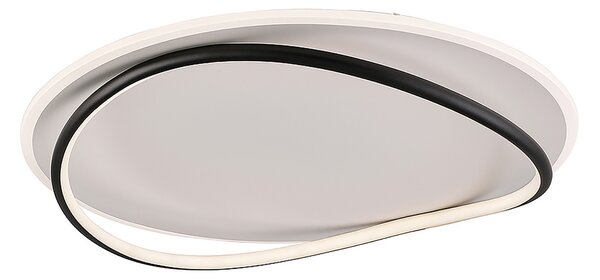 Plafoniera Moderna Cairns Plastica Nero Bianco Led 30W Dimmerabile