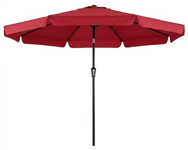 Costway Ombrellone da giardino con 8 costole palo in metallo parte superiore ventilata, Ombrellone da esterno inclinabile 30° Rosso