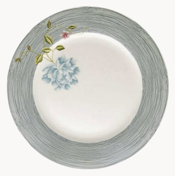 Set di 4 piatti piani in porcellana Midnight Pinstripe