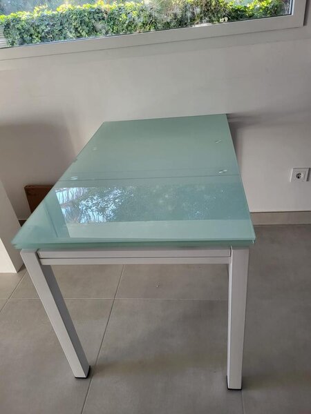 Tavolo da pranzo piano in vetro allungabile 110x70 h 76 (608)