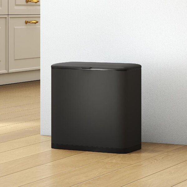 DecHome Pattumiera con Coperchio in Acciaio Inox e Secchio Interno Rimovibile 8 Litri 29.7x17.4x30 cm colore Nero