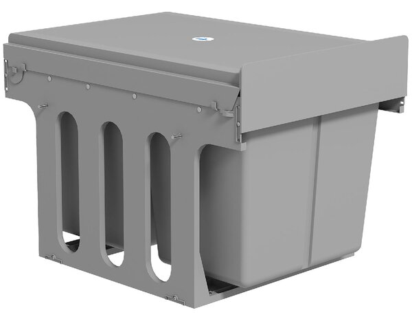 DecHome Pattumiera Sottolavello Estraibile per Mobili con 3 Secchi Rimovibili e Piano Superiore 31 Litri colore Grigio Chiaro