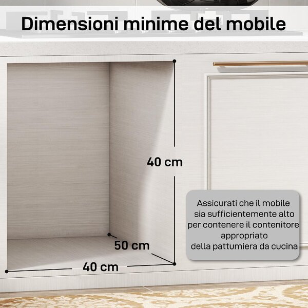DecHome Pattumiera Sottolavello Estraibile per Mobili con 3 Secchi Rimovibili e Piano Superiore 31 Litri colore Grigio Chiaro
