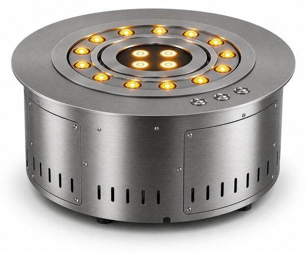 Camino a Vapore Acqueo 3D ROUND3D350 Ø35x17 cm Controllo in App in Acciaio Inox