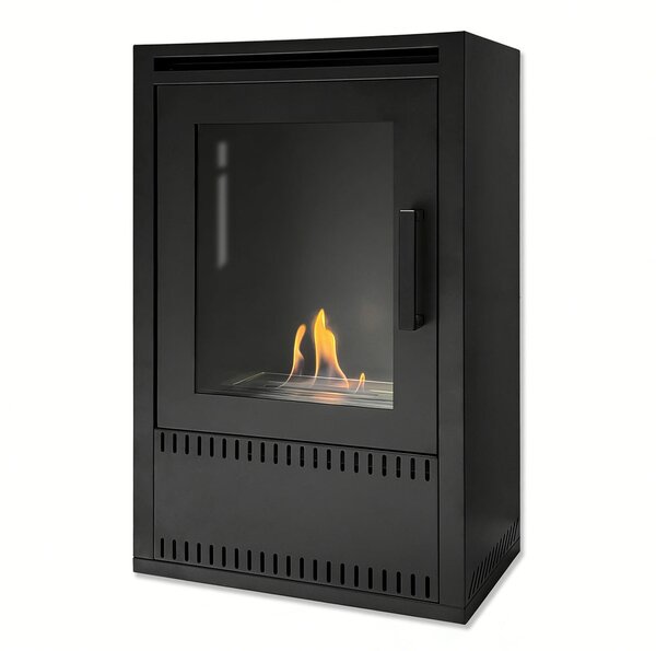 Camino a Bioetanolo da Terra Asia 50x30x80 cm Potenza 3 kW Struttura in Acciaio Nero