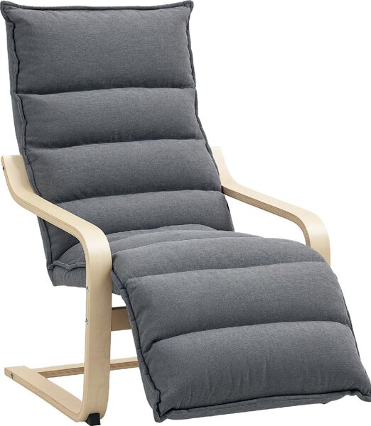 DecHome Poltrona Stile Scandinavo in Velluto Dimensioni 67x114x105 cm colore Grigio Scuro
