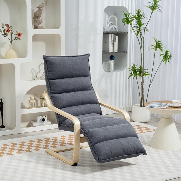 DecHome Poltrona Stile Scandinavo in Velluto Dimensioni 67x114x105 cm colore Grigio Scuro