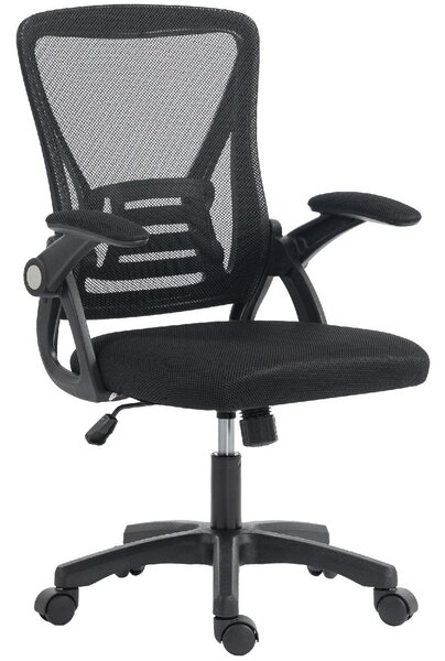 Icon Space Sedia da Ufficio Ergonomica Girevole con Braccioli Ribaltabili Altezza Regolabile in Rete Traspirante colore Nero