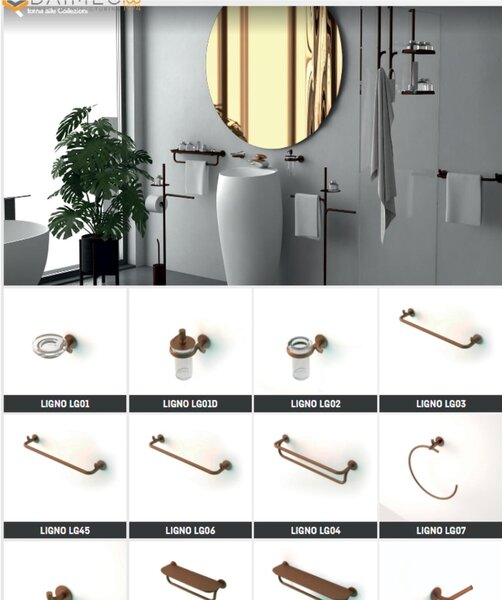 Mensola Galleria 65 cm con porta asciugamani Serie LIGNO Dimensioni 65x12 x h 12 cm verniciato bronzo opaco made In Italy