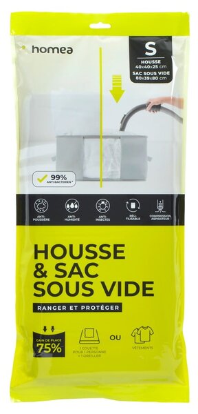 Organizer per vestiti sottovuoto in plastica 40x40x25 cm – Homéa
