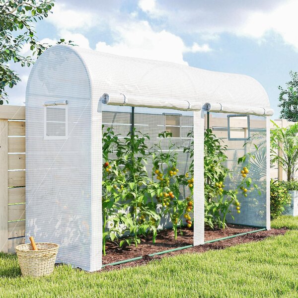 VivaGarden Serra da Giardino a Tunnel per Piante e Orto Serra da Balcone con 2 Porte Avvolgibili e 4 Finestre 3x1x2m colore Bianco