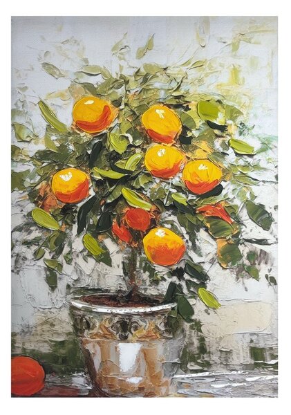 Quadro con elementi dipinti a mano 70x100 cm Oranges – Styler