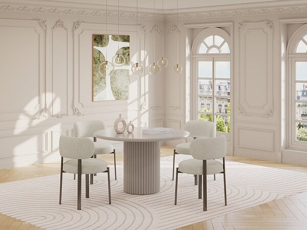 Tavolo da pranzo rotondo 4 persone in MDF Beige - TAMARZO
