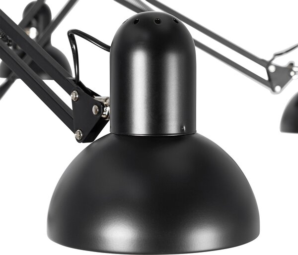 Lampada a sospensione industriale nera a 6 luci regolabile - Hobby Spinne