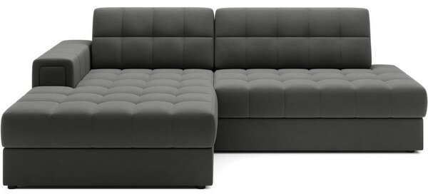 Divano angolare grigio tortora allungabile (con penisola a sinistra/con chaise lounge) con rivestimento in velluto Blezalt – ELTAP