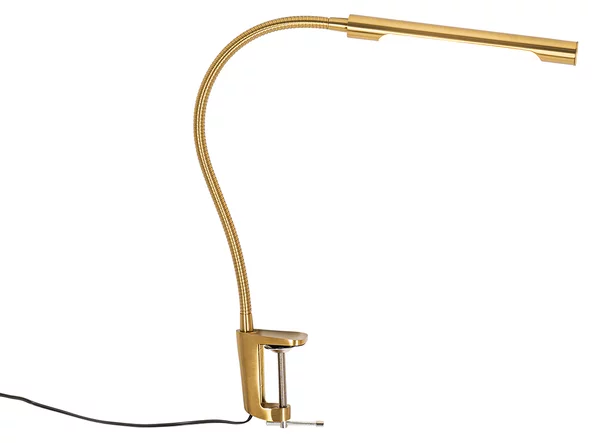 Lampada da tavolo a morsetto in ottone con LED e dimmer touch - Lionard