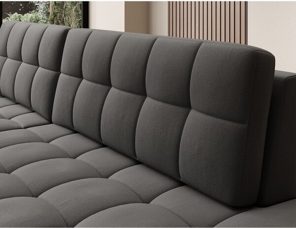 Divano angolare grigio tortora allungabile (con penisola a sinistra/con chaise lounge) con rivestimento in velluto Blezalt – ELTAP