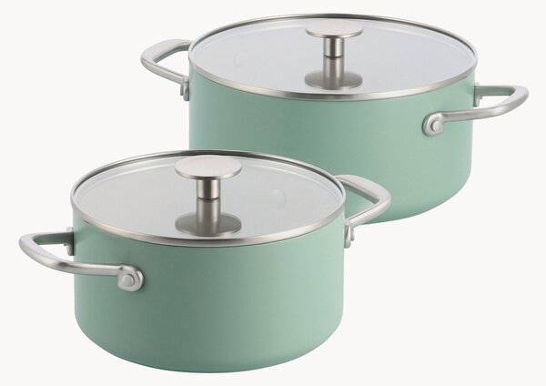 Set di pentole con rivestimento antiaderente e coperchi in alluminio forgiato Advanced, set da 4