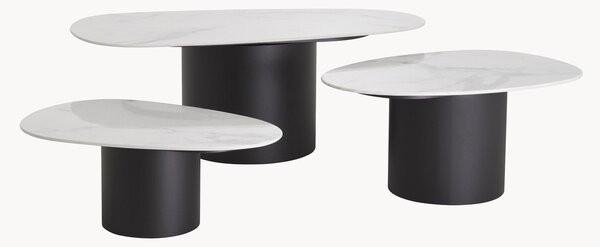 Set di 3 tavolini da salotto effetto marmo Zane