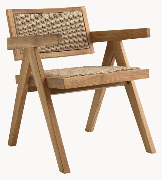 Sedia da giardino con braccioli in legno di teak Kristo