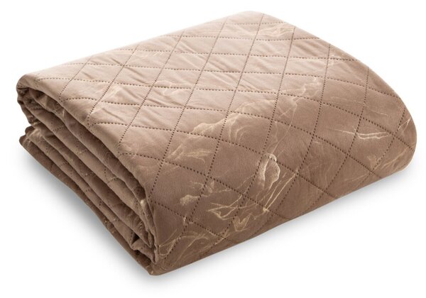Copriletto in velluto Luiz6 beige con oro