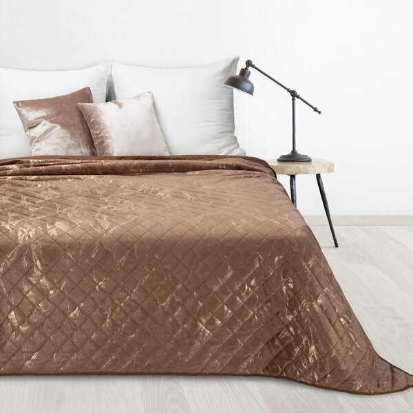 Copriletto in velluto Luiz6 beige con oro