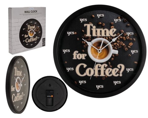 Orologio da parete analogico 29 cm tempo per il caffè