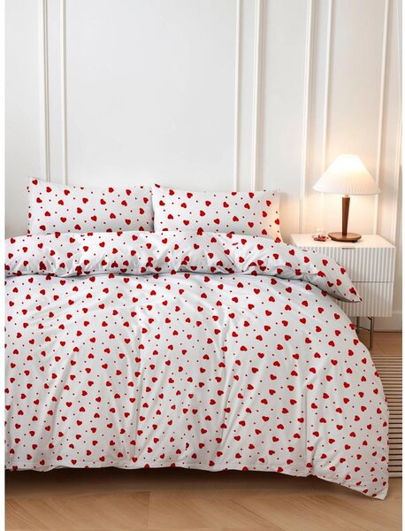 Biancheria da letto rossa/bianca per letto matrimoniale 200x200 cm Love Heart – Mijolnir