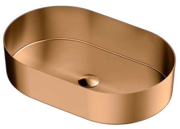 Kamalu lavabo da appoggio in acciaio inox finitura oro rosa | kj5500rg