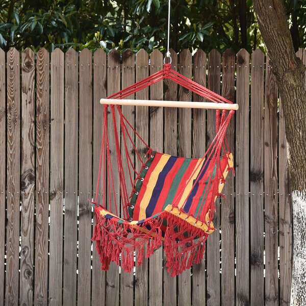 Outsunny Amaca Sedia Sospesa in Poliestere, Colorata, 100x60x100cm|Aosom