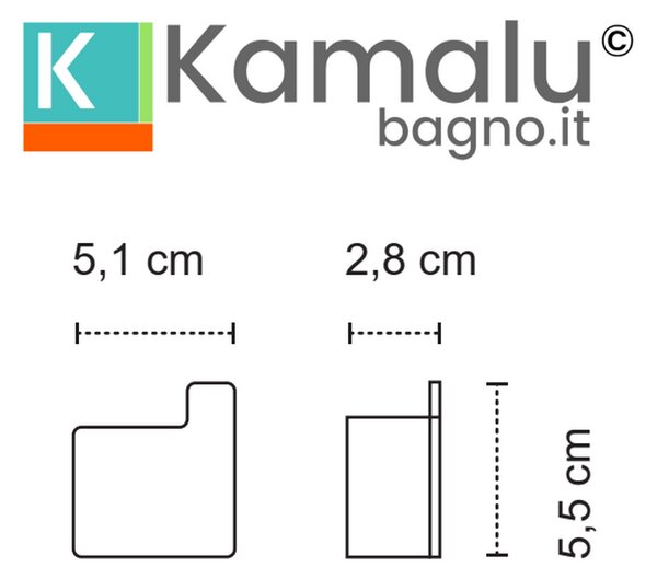 Appendino bagno gancio a destra in acciaio inox nero opaco | NUEVO-N - KAMALU