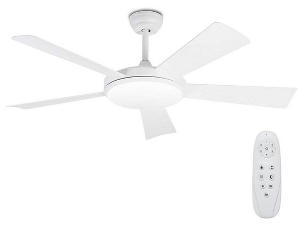 FARO 33803 - Ventilatore da soffitto LED SAONA LED/24W/230V bianco d.132 cm + TC