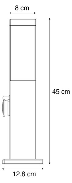 Lampada da esterno grigio scuro 45 cm con attacco IP44 - Malios