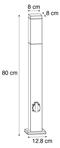 Lampada da esterno marrone ruggine 80 cm con presa IP44 - Malios