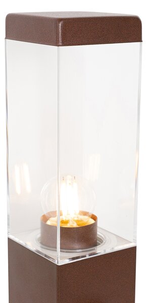 Lampada da esterno marrone ruggine 45 cm con presa IP44 - Malios