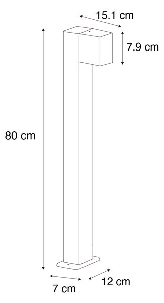 Lampada da terra per esterni industriale grigio scuro 80 cm IP44 - Baleno