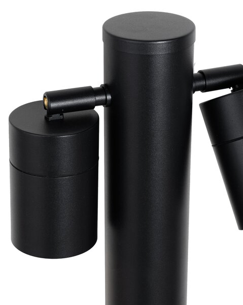 Lampada da esterno a stelo nera 80 cm IP44 orientabile 2 luci - Duo