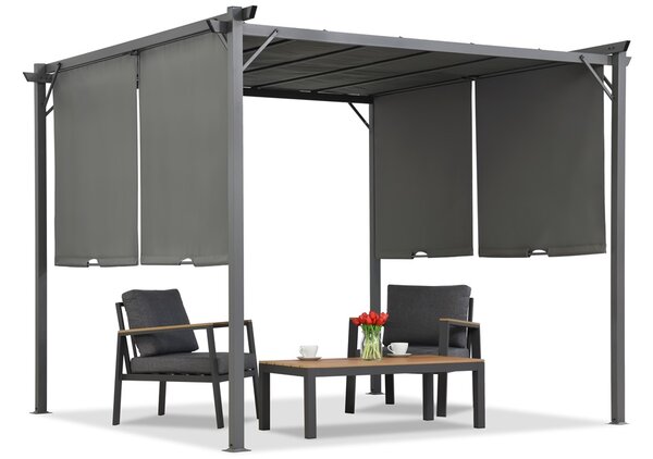 Pergolato antracite da terrazza Sevilla 3x3m Garden Point