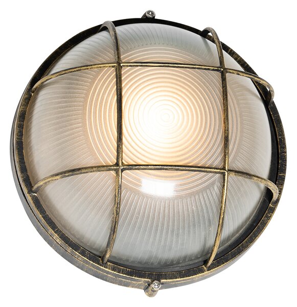 Lampada da parete per esterni industriale oro antico IP44 - Hanneke