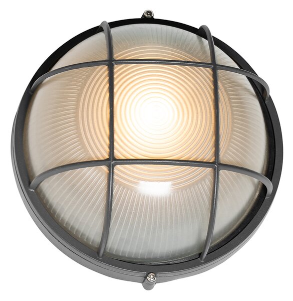 Lampada da parete per esterni industriale grigio scuro IP44 - Hanneke