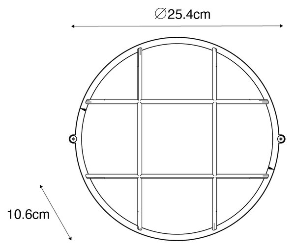 Lampada da parete per esterni industriale marrone ruggine IP44 - Hanneke