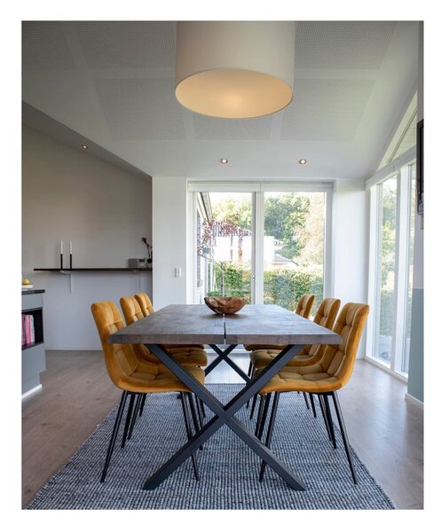 Sedie da pranzo in set gialle in imbottito 2 pz Middelfart – House Nordic