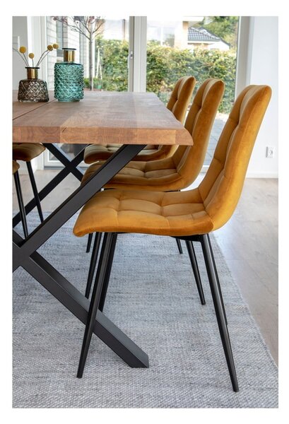 Sedie da pranzo in set gialle in imbottito 2 pz Middelfart – House Nordic